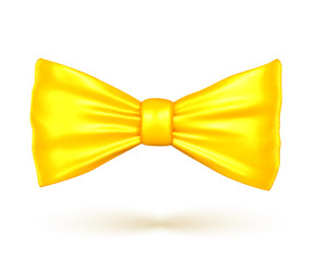 Golden color bow, vector illustartion isolated from background