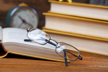 Open book ready for reading on the desk