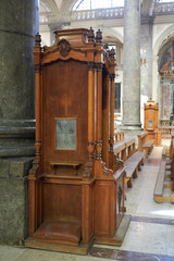 Palermo, Italy - September 07, 2018 : Confessional at the Church of Saint Dominic