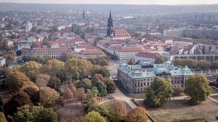 Fototapeta na wymiar Dresden Neustadt Aerial Drone japanisches Palais