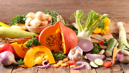 assorted raw vegetable