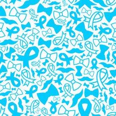 Prostate Cancer awareness month vector illustration, seamless pattern