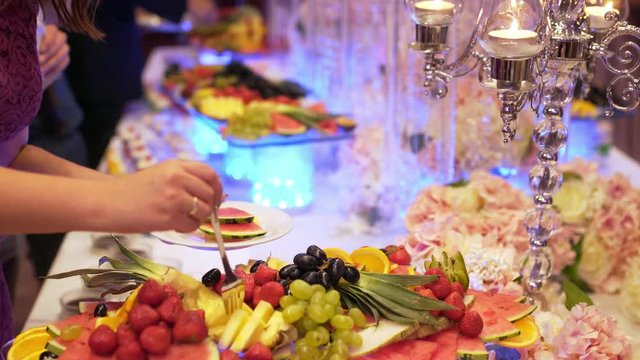 catering buffet food indoor in luxury restaurant.