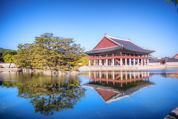 autumn at gyeongbokgung palace Seoul South Korea