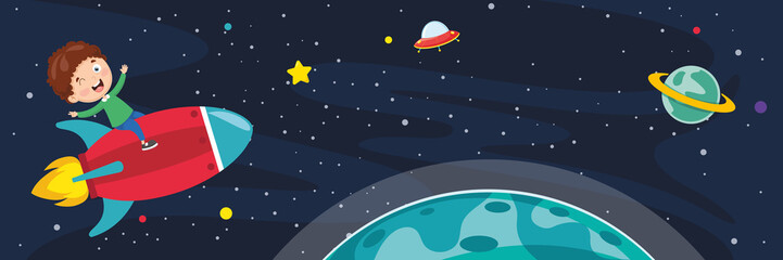 Vector Illustration Of Space Background
