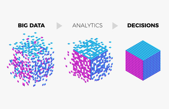 Big data analytics algorithm concept illustration