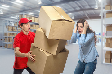 One day in the delivery service warehouse.