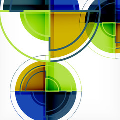 Creative circles geometric abstract background with 3d effect