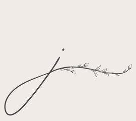 Vector Hand Drawn floral j monogram and logo
