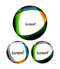 Set of geometric convergence vector icons