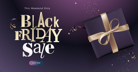 Black Friday sale banner. Social media vector illustration template for website and mobile website development, email and newsletter design, marketing material.