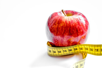 concept diet and weight loss on white background