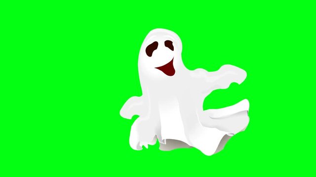 merry dancing Ghost on Halloween, green background is used.animated video