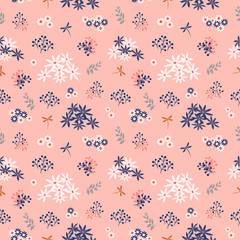 Flowers blooming garden seamless pattern on pastel mood,design for fashion,fabric,textile,print or wallpaper