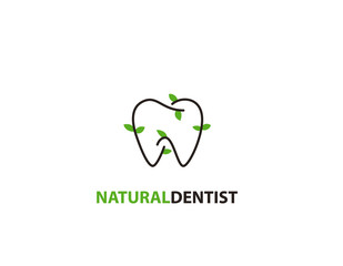 Natural dentist logo - illustration