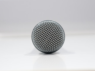 Microphone detail on white backrgound