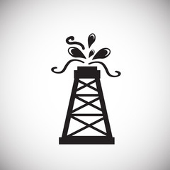 Oil pump on white background icon