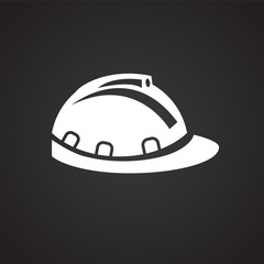 Rig safety helmet on black background icon