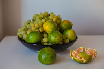 fresh fruits on a plate