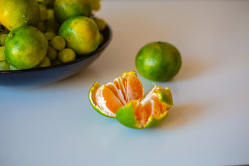 fruits on white background