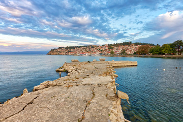 Fototapeta na wymiar Ohrid view from the harbor, Republic of Macedonia