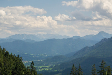 Mountain chain behind the forest