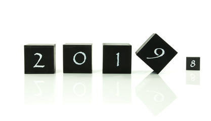 black blocks with 2018 changing in 2019
