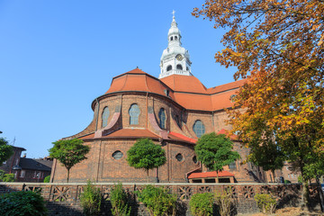 St. Anne's Church - a Roman Catholic parish church in the neo-Baroque style located in  historic Nikiszowiec mining district in Katowice on Polish Silesia © stepmar