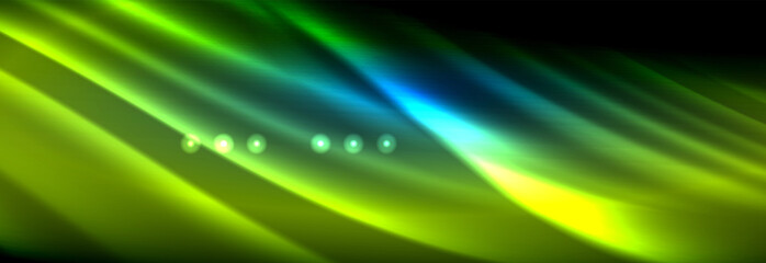 Liquid neon flowing waves, glowing light lines background