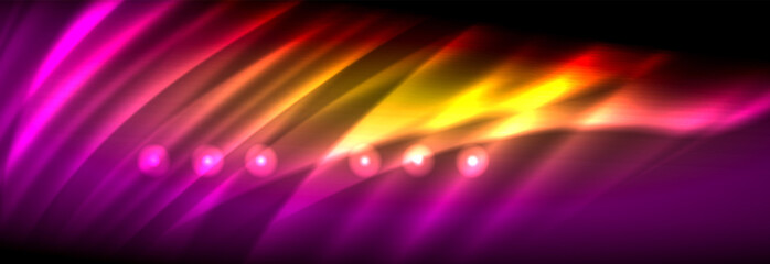 Liquid neon flowing waves, glowing light lines background