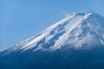Closeup Fuji mountain. Mt. Fujisan is one of the landmark and symbolof Japan.