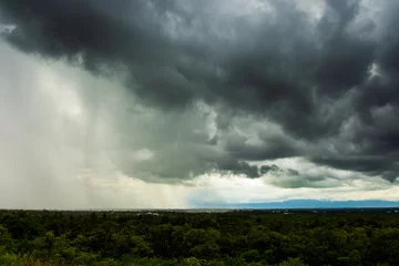Fotobehang thunder storm sky Rain clouds © freedom_naruk