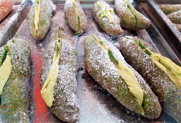 Typical sicilian sweets cookies, for sale in italian market.
