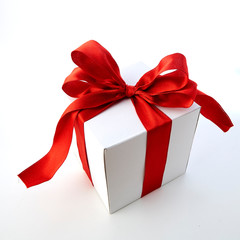 Red Bow Gift Box With space