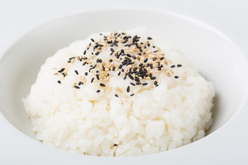 asian food, white rice in a bowl