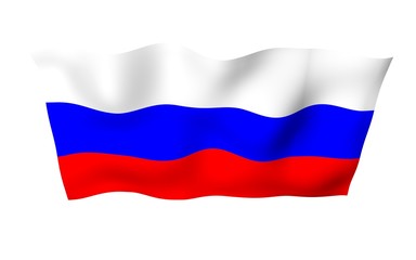 Fototapeta premium Waving flag of the Russian Federation. The National. State symbol of the Russia. 3D illustration