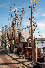Krabbenkutter im Hafen an der Nordsee