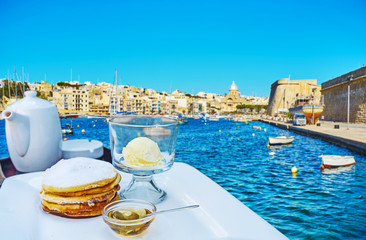 Breakfast at Kalkara marina Malta