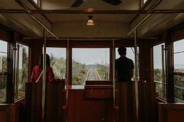 On the train during the trip, go up the hill to the Fansipan mountain.