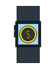 smartwatch dollar money fintech digital