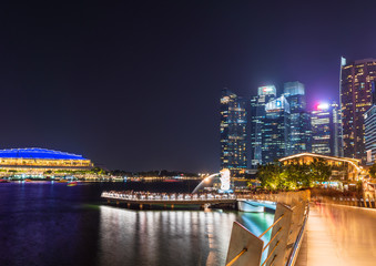 シンガポール　マリーナ・ベイ　夜景