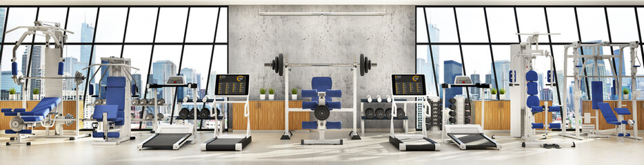 Fitness equipment in the fitness center