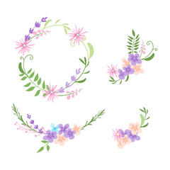 Set of minimalistic floral elements for your design.