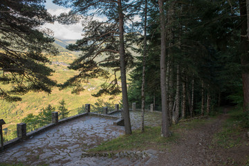 Mountains through the valley of aran in the pyrenees