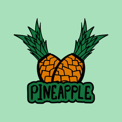 Vector illustration of cartoon pineapple.