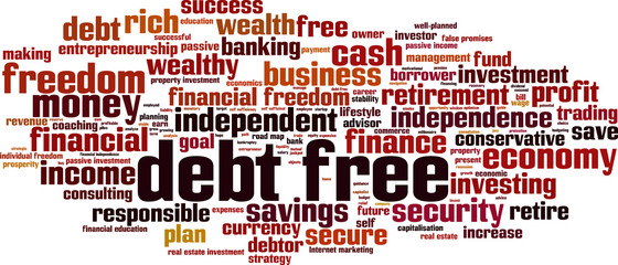 Debt free word cloud