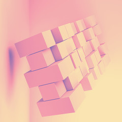 Random extruded cubes. 3d object