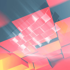 Fototapeta premium Extruded cubes pattern. 3d render