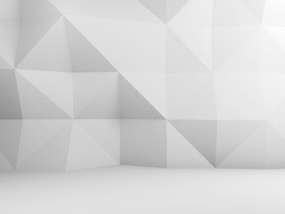 Polygonal pattern on the wall, 3d render