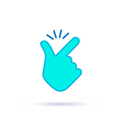 Snap fingers like easy emoji logo blue design